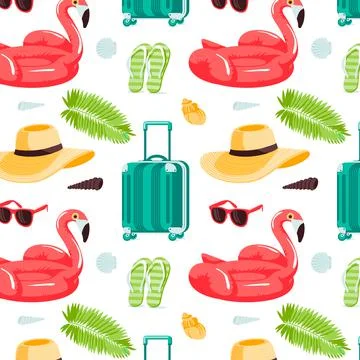 Summer seamless cute colorful pattern. Vector illustration Illustrazione stock