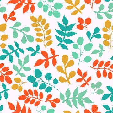 Summer seamless leaf pattern. Illustrazione stock