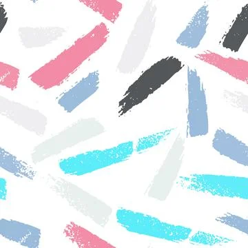 Summer Seamless pattern with abstract ornament. Colorful ink Dry brush. Pastel Stock Illustration