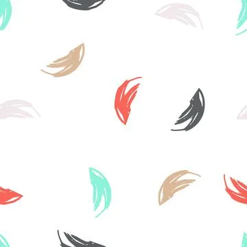 Summer Seamless pattern with abstract ornament. Colorful ink Dry brush. Pastel Illustrazione stock