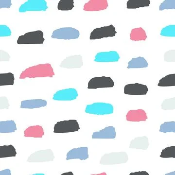 Summer Seamless pattern with abstract ornament. Colorful ink Dry brush. Pastel Stock Illustration