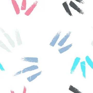 Summer Seamless pattern with abstract ornament. Colorful ink Dry brush. Pastel Stock Illustration