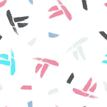 Summer Seamless pattern with abstract ornament. Colorful ink Dry brush. Pastel Stock Illustration