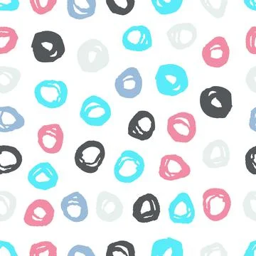 Summer Seamless pattern with abstract ornament. Colorful ink Dry brush. Pastel Stock Illustration