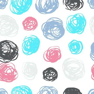 Summer Seamless pattern with abstract ornament. Colorful ink Dry brush. Pastel Stock Illustration