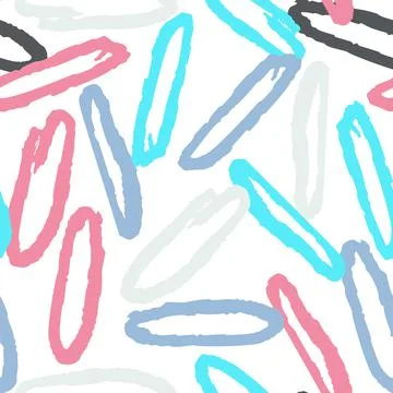 Summer Seamless pattern with abstract ornament. Colorful ink Dry brush. Pastel Stock Illustration