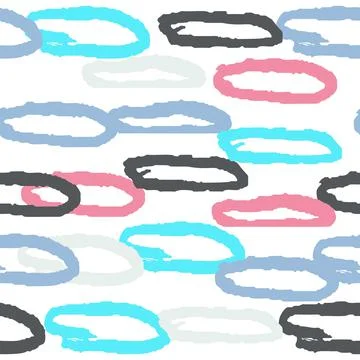 Summer Seamless pattern with abstract ornament. Colorful ink Dry brush. Pastel Stock Illustration