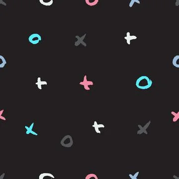 Summer Seamless pattern with abstract ornament. Colorful ink Dry brush. Pastel Stock Illustration