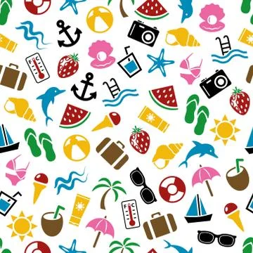 Summer seamless pattern Stock Illustration