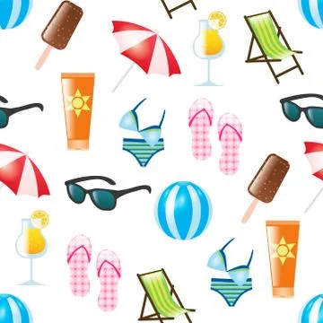Summer seamless pattern Stock Illustration