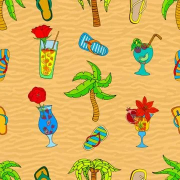 Summer seamless pattern Stock Illustration
