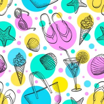 Summer seamless pattern. Stock-Illustration
