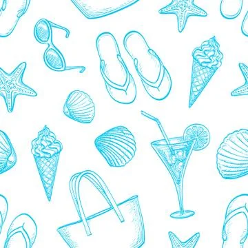 Summer seamless pattern. Illustrazione stock