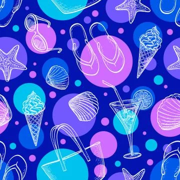 Summer seamless pattern. Stock Illustration