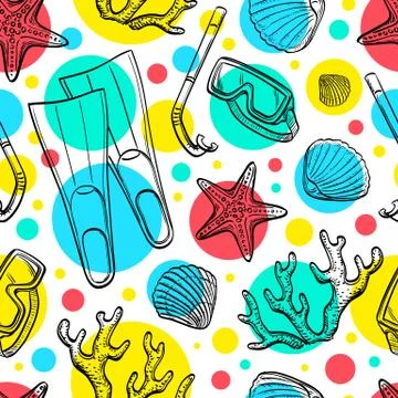 Summer seamless pattern. Illustrazione stock