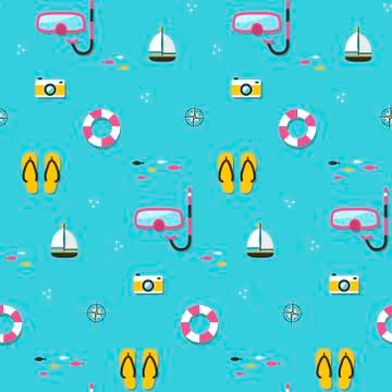 Summer seamless pattern Illustrazione stock