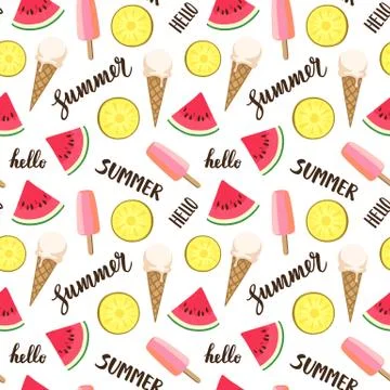 Summer seamless pattern Stock Illustration