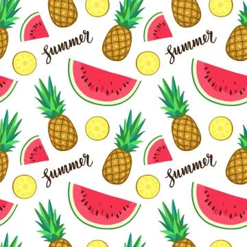 Summer seamless pattern Illustrazione stock