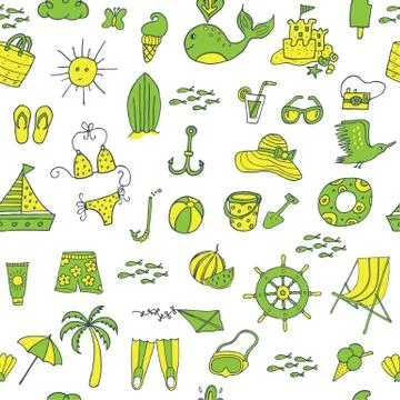 Summer seamless pattern Illustrazione stock