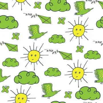 Summer seamless pattern Stock Illustration