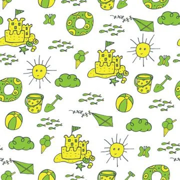 Summer seamless pattern Illustrazione stock