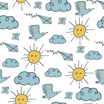 Summer seamless pattern Stock Illustration