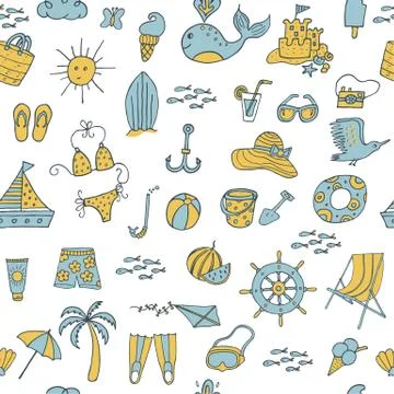 Summer seamless pattern Stock Illustration