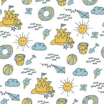 Summer seamless pattern Stock Illustration