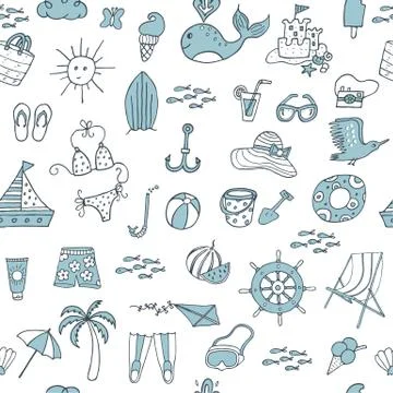 Summer seamless pattern Illustrazione stock