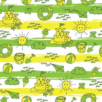 Summer seamless pattern Stock Illustration