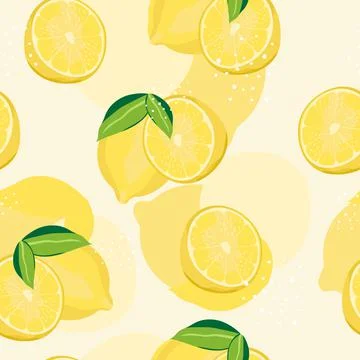Summer seamless pattern with lemon. Stock Illustration