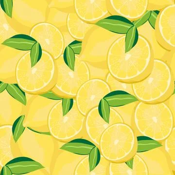 Summer seamless pattern with lemon. Stock Illustration
