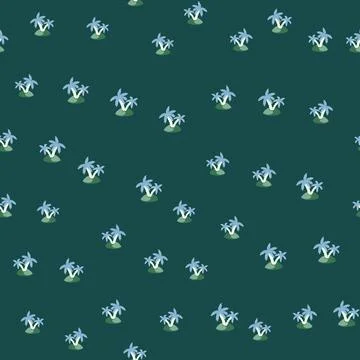 Summer seamless pattern with little random palm tree and island ornament. Nav Stock Illustration