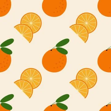 Summer seamless pattern with oranges. Design for fabric, textile, wallpaper イラスト素材