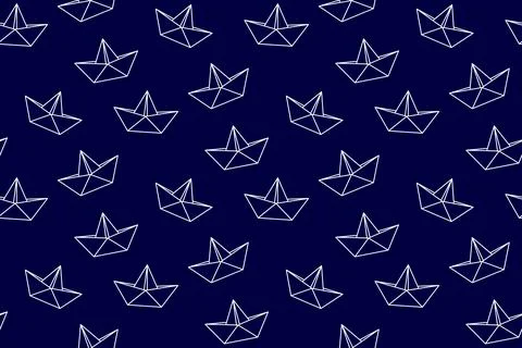 Summer seamless pattern with paper boats. Cute design for fabric, textile, .. Stock-Illustration
