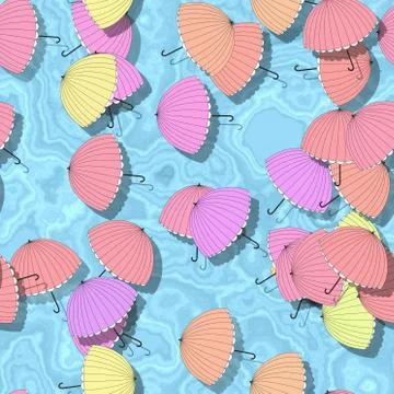 Summer seamless pattern with parasol Stock-Illustration