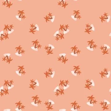 Summer seamless pattern with random little island and palm tree ornament. Pin Illustrazione stock