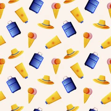 Summer seamless pattern. Repeat pattern. Illustrazione stock