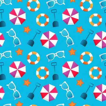 Summer seamless pattern. Repeat pattern. Illustrazione stock