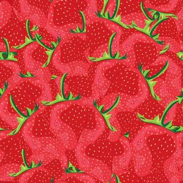 Summer seamless pattern with strawberry fruit. Stock Illustration