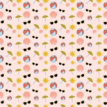 Summer seamless pattern. Summer pattern. beach seamless pattern Stock Illustration