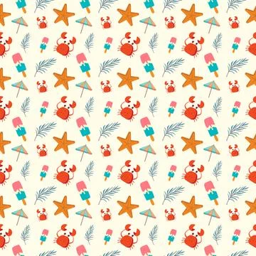 Summer seamless pattern. Summer pattern. beach seamless pattern Stock Illustration