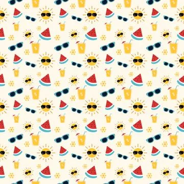 Summer seamless pattern. Summer pattern. beach seamless pattern Stock Illustration