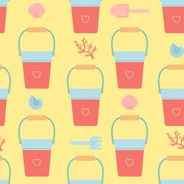 Summer seamless pattern vector and flat design Stock Illustration