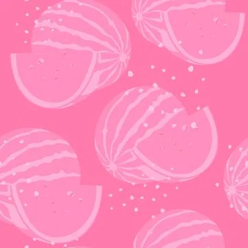 Summer seamless pattern with watermelon fruit. Stock Illustration