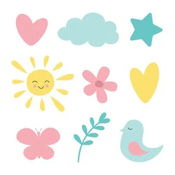 Summer seamless pattern with watermelon slice, lemon, lime and ice cream. Vec Stock Illustration