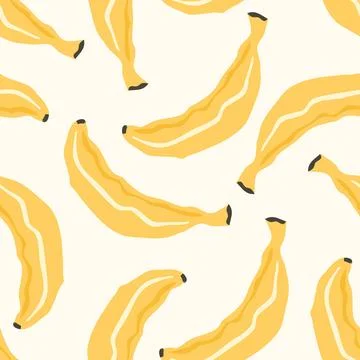 Summer seamless pattern with yellow bananas Stock Illustration