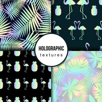 Summer seamless patterns set Stock Illustration