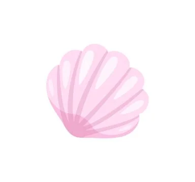 Summer Seashell, Beach Conch Isolated Icon Closeup Stock Illustration