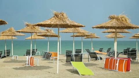 Summer seaside beach view Stock Footage 96643596